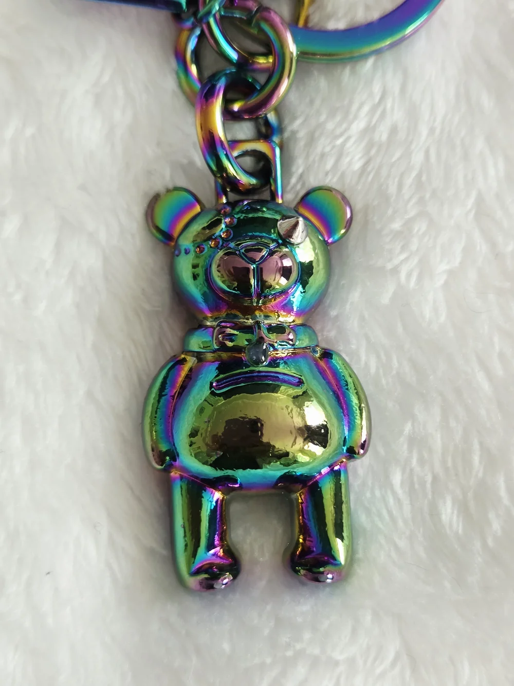 C Logo Iridescent Rainbow Bear Keychain Frankenstein Teddy Bear Bag Charm